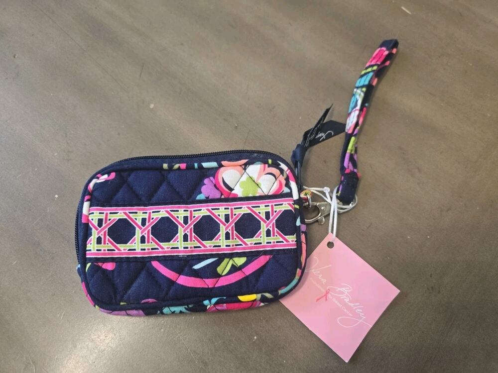NWT Vera Bradley Tech Case In Ribbons Breast Cancer Small Wallet/Wristlet